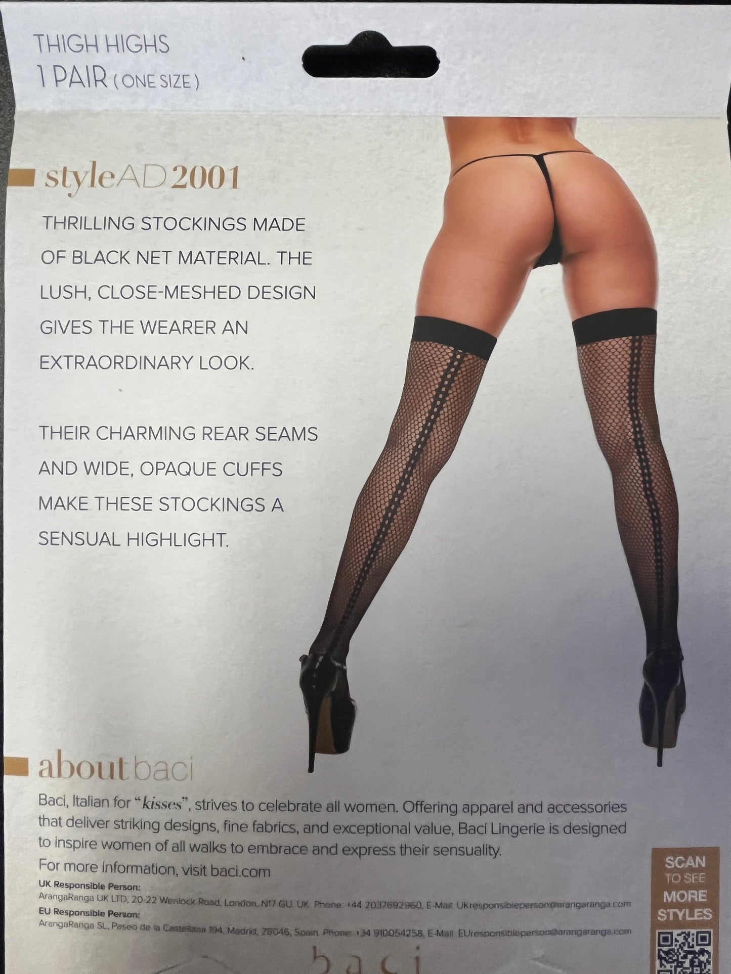 Baci FISHNET THIGH HIGH WITH BACKSEAM