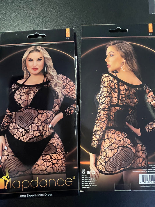 Lapdance Long Sleeve Black Mini Dress LC119