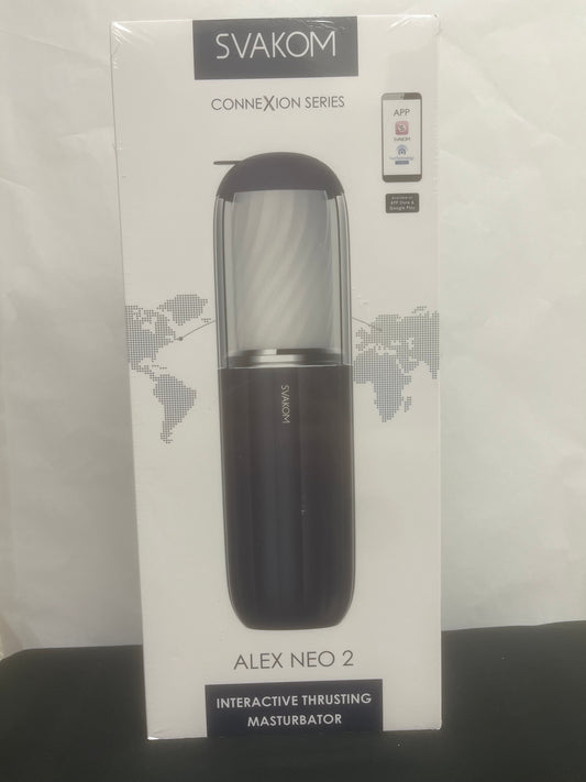 Alex Neo 2 Interactive Thrusting Masturbator in Dark Blue