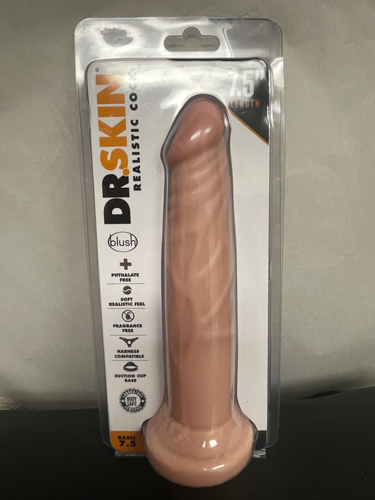 blush Dr. Skin Basic 7.5 Inch Realistic Cock in Beige