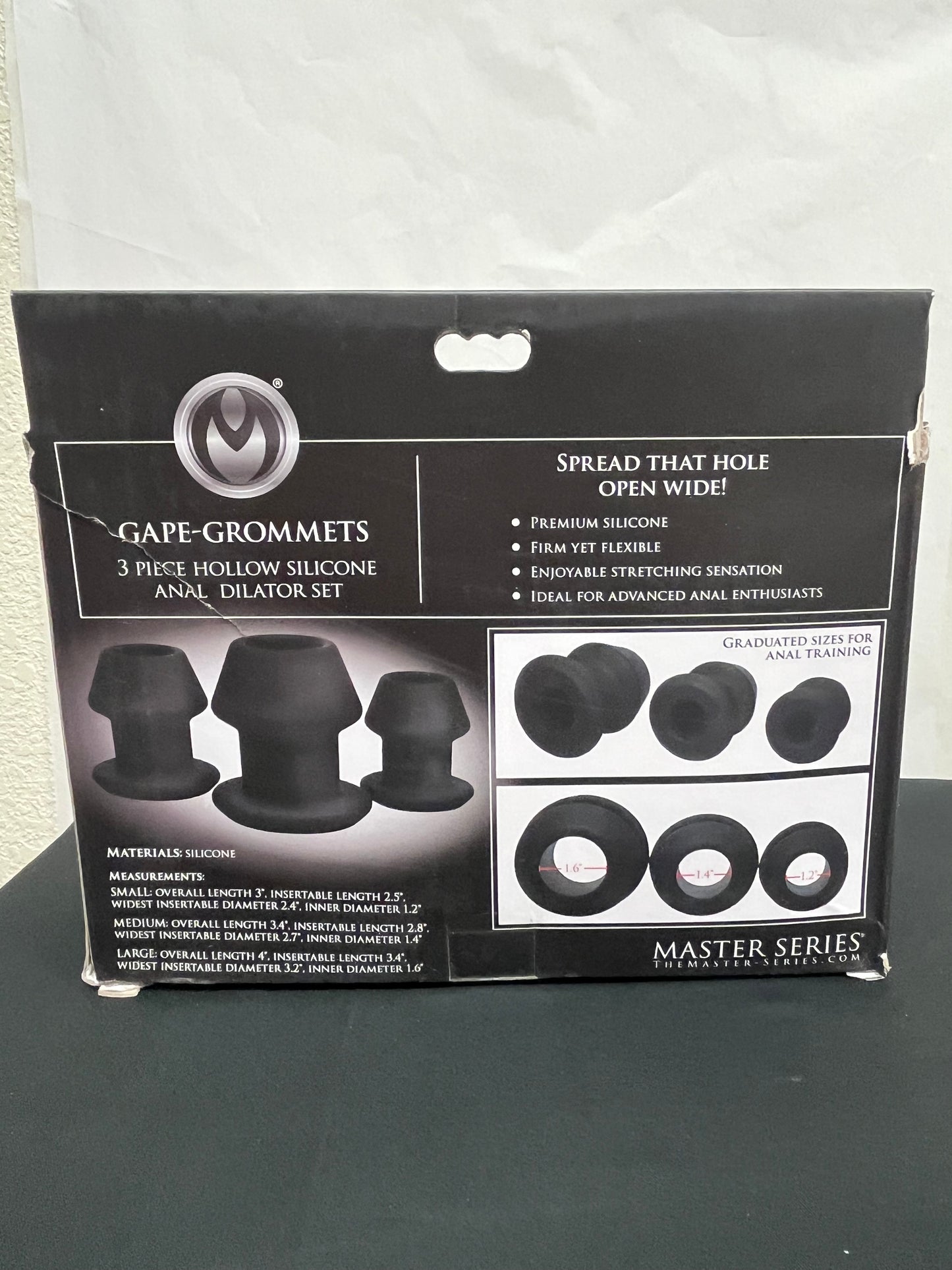 XR Brands Master Series Gape-Grommets Hollow Anal Dilator Set