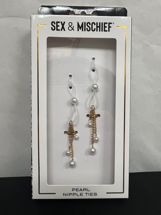 Sex & Mischief Pearl Nipple Ties