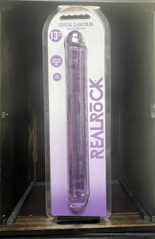 RealRock Crystal Clear Jelly 13 Inch Double Dildo