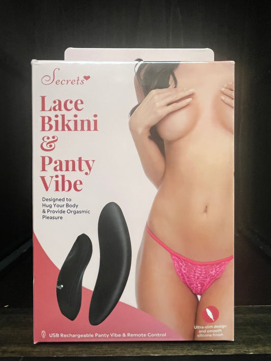 Hot Pink Lace Bikini & Remote Panty Vibe