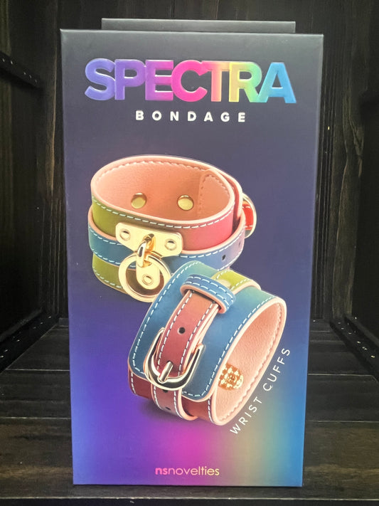 Spectra Bondage Wrist Cuffs in Rainbow