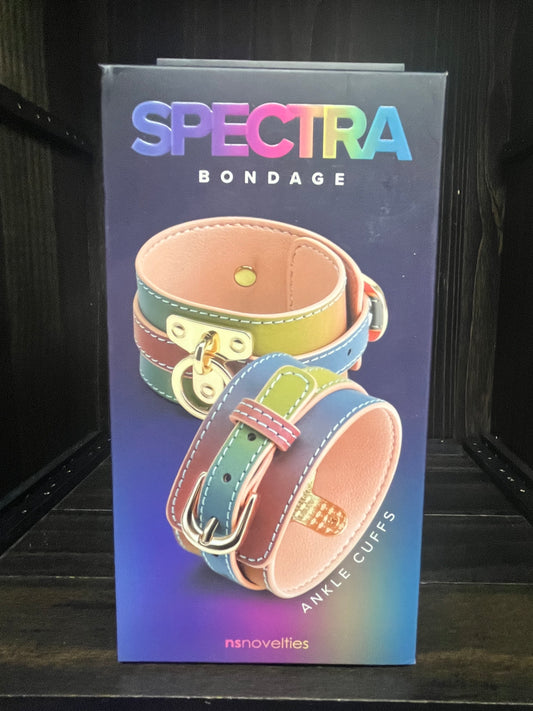 Spectra Bondage Ankle Cuffs in Rainbow