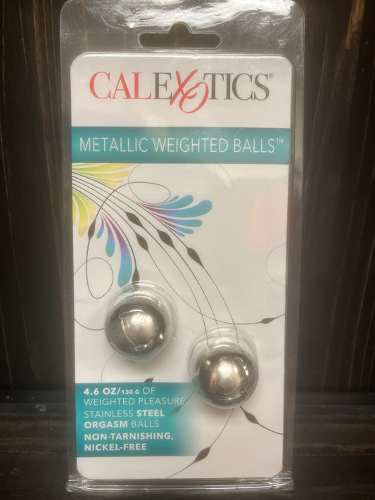 CalExotics Metallic Weighted Steel Orgasm Balls in Silver