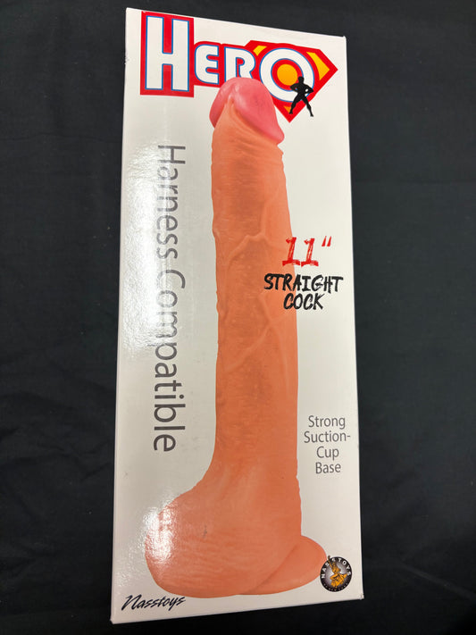 Hero 11 Inch Straight Harness Compatible Dildo