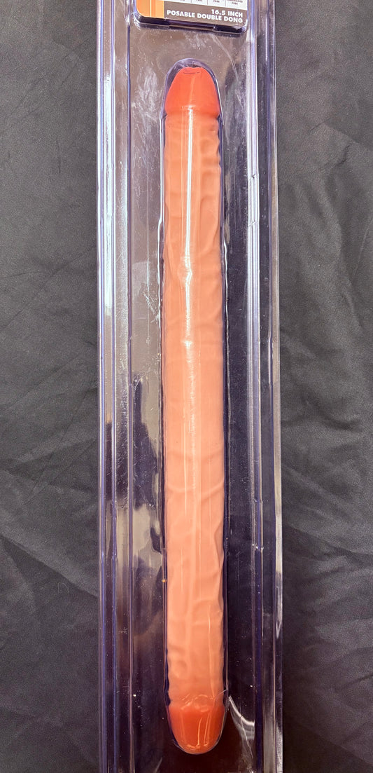 Dr. Skin+ 16.5 Inch Posable Realistic Silicone Double Dildo