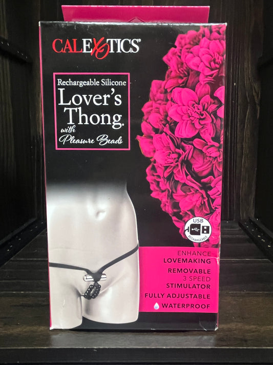 CalExotics Lover's Cheeky Thong with Stroker Beads