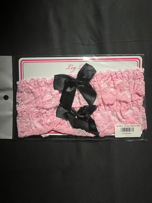 Leg Garters with Scallop Lace and Large Bows