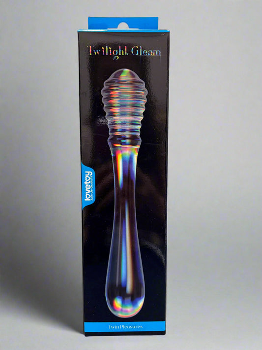 LoveToy Twilight Gleam Glass Dildo- Twin Pleasures