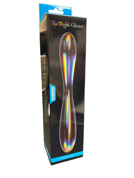 LoveToy Twilight Gleam Glass Dildo- Double Delight