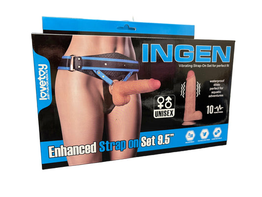 LoveToy Ingen Vibrating Enhanced Strap-On Set -9.5"