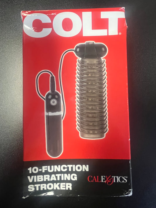 Colt 10 Function Textured Vibrating Stroker in Smoke