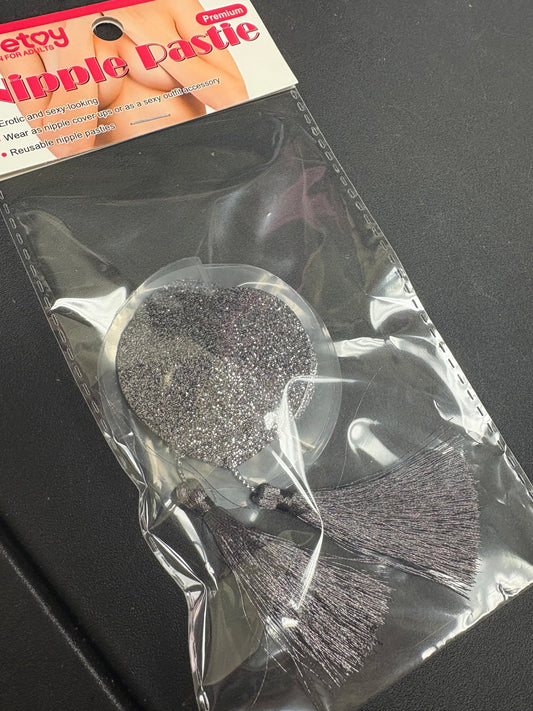 LoveToy Reusable Glitter Heart Tassel Nipple Pasties