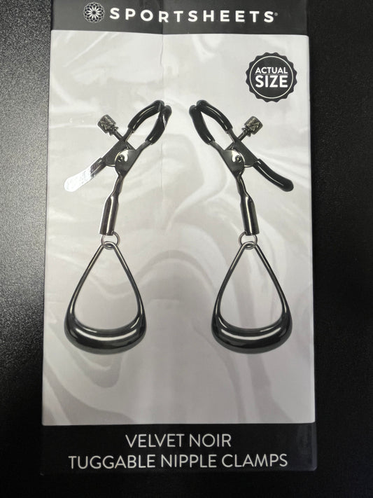 SportSheets Velvet Noir Tuggable Nipple Clamps