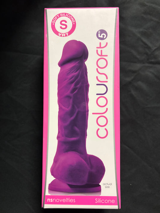 ColourSoft 5 Inch Soft Silicone Dildo in Purple