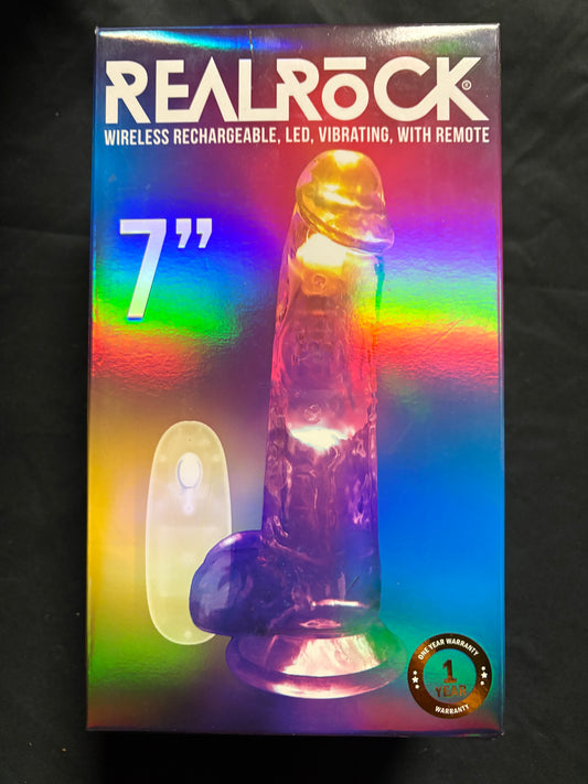 RealRock 7 Inch Light Up Vibrating Ballsy Dildo