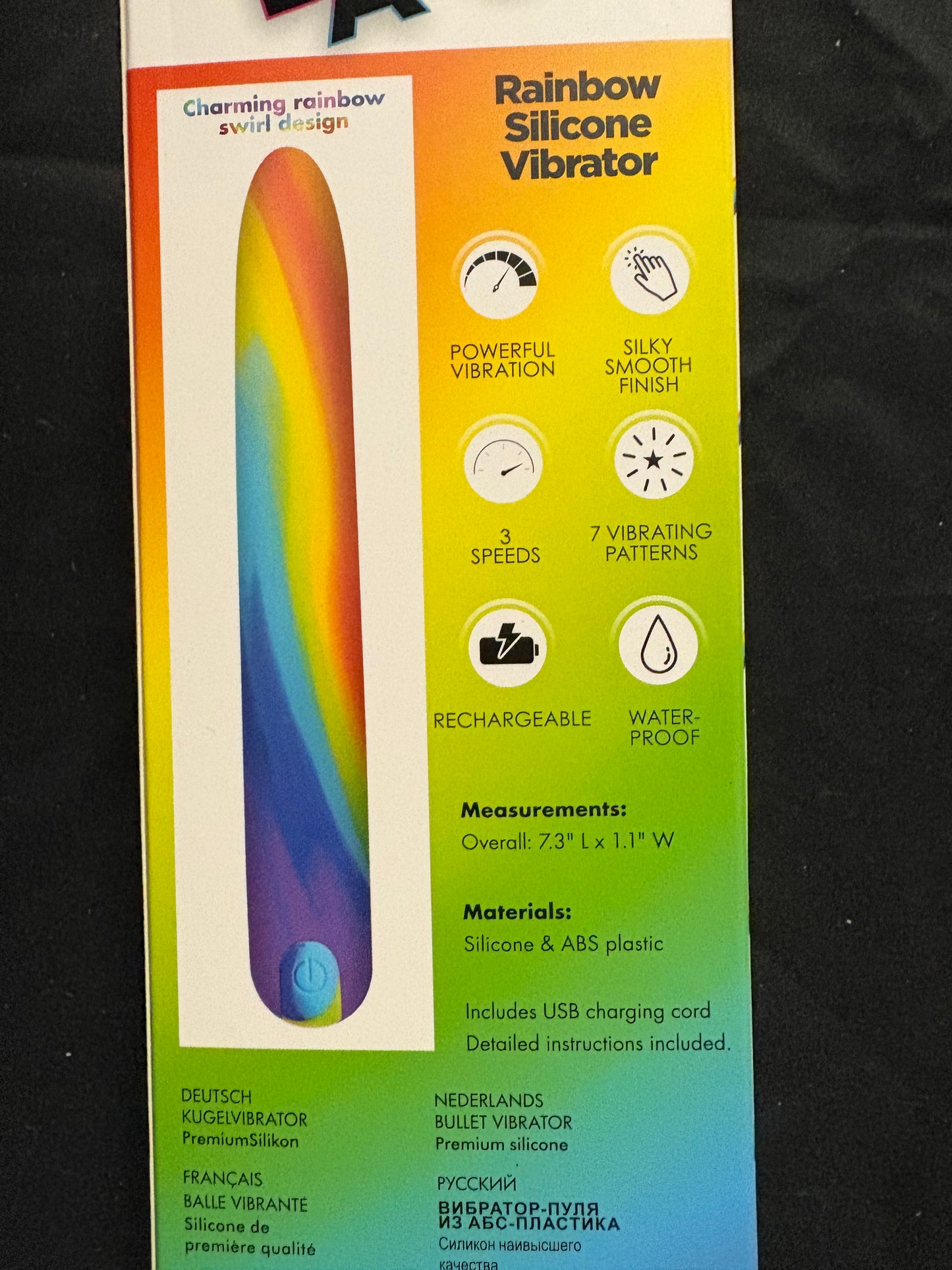 Bang! Rainbow Silicone Slim Rechargeable Vibe