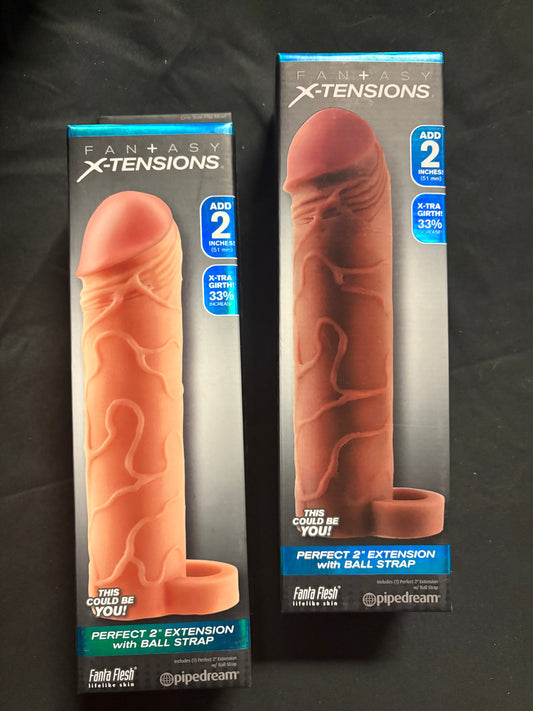 Pipedream Perfect 2 Inch Fanta Flesh Extension and Ball Strap