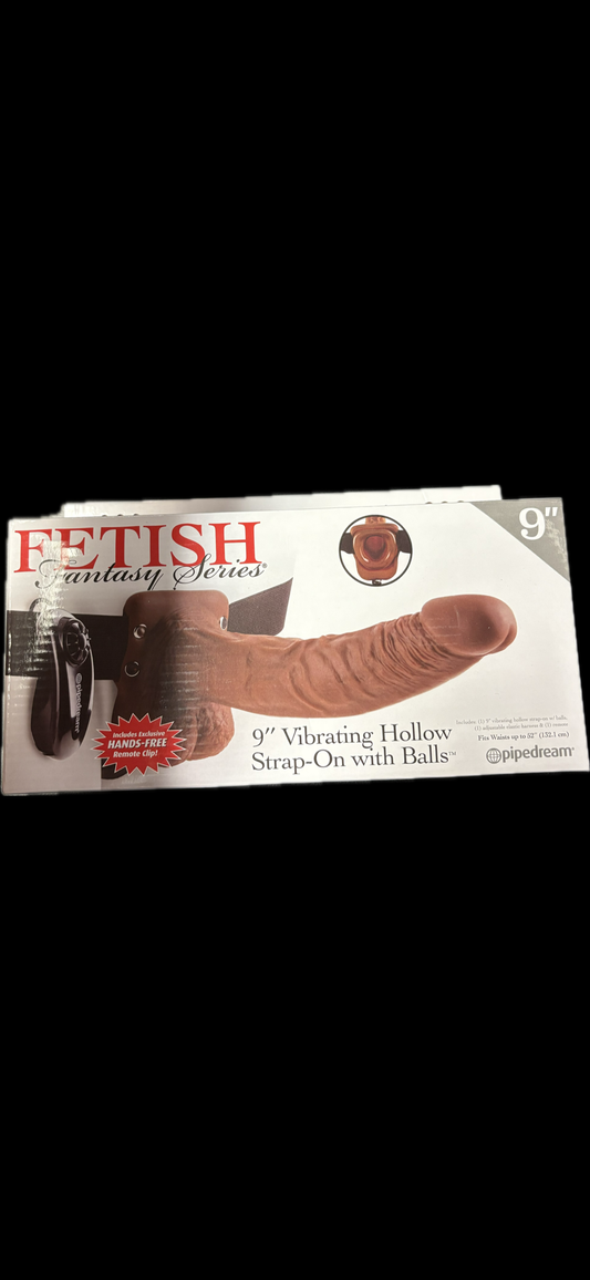 Fetish Fantasy Vibrating 9 Inch Hollow Strap-On