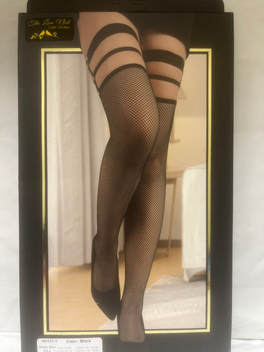 Fishnets with Double Garter H2131