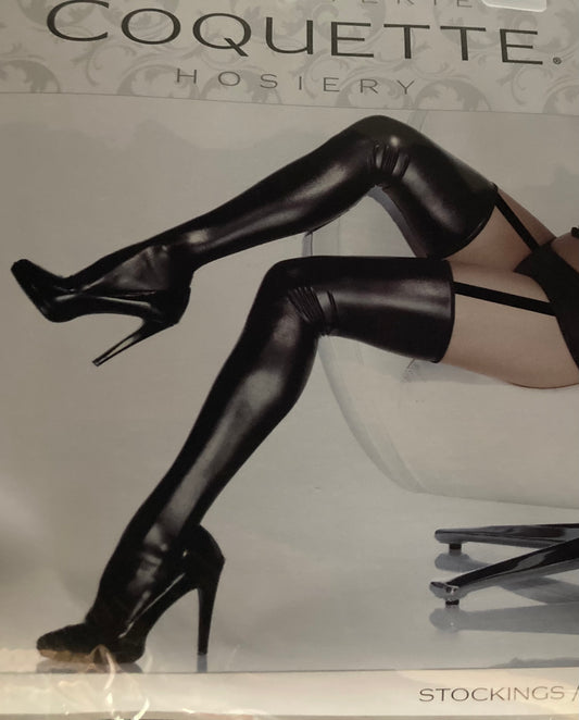 Coquette Wet Look Stockings D1728
