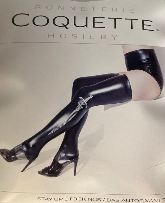 Coquette Wet Look Stocking w Dagger 20216