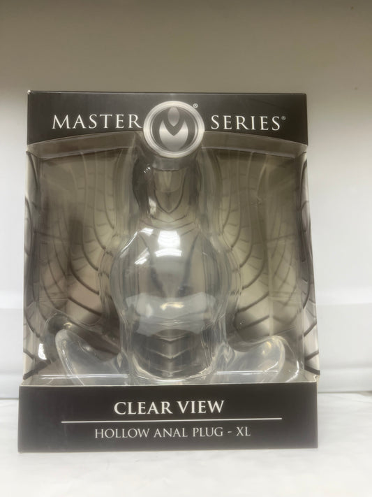 Master Series Clear View Hollow Anal Plug in XL