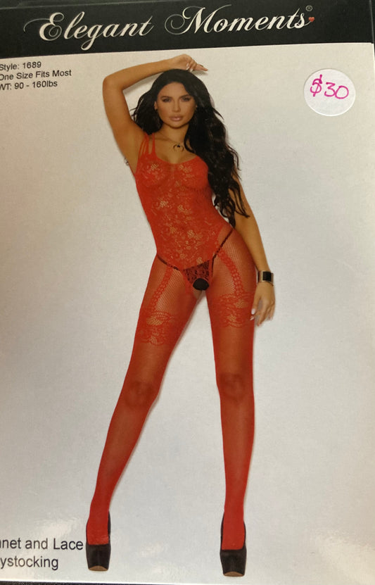Red Crotchless Body Net