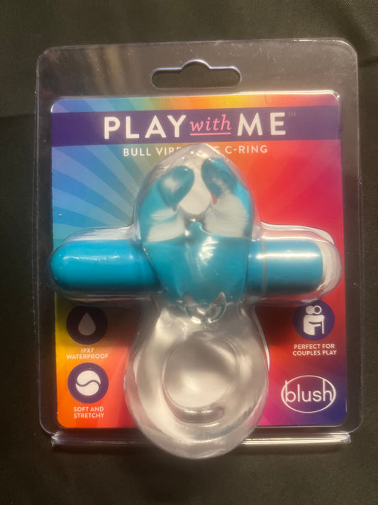 Blush Play with Me Bull Vibrating C-Ring in Blue