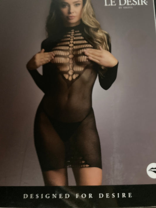 Le Desir Long Sleeve Short Dress Body Stocking