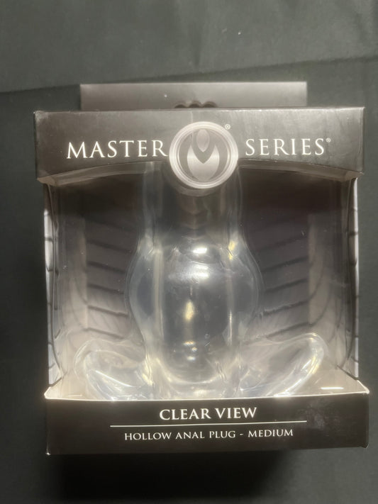 Master Series Clear View Hollow Anal Plug in Medium