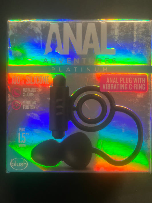 Blush Anal Adventures Platinum Anal Plug and C-Ring Vibe