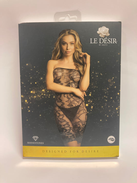 Le Désir Black Star Rhinestone Dress OS