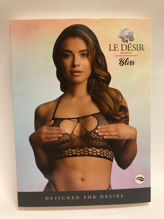 Le Désir Black Strappy Halter Top OS