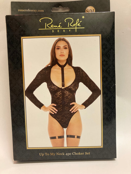 Rene Rofe Up to My Neck 4pc Black Choker Set