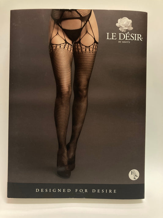 Le Désir Black Shredded Suspender Pantyhose