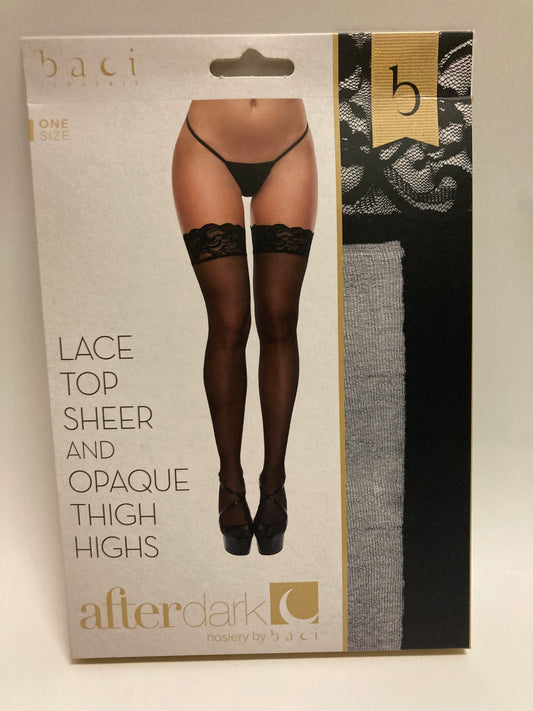 baci After Dark Lace Top Opaque Thigh Highs