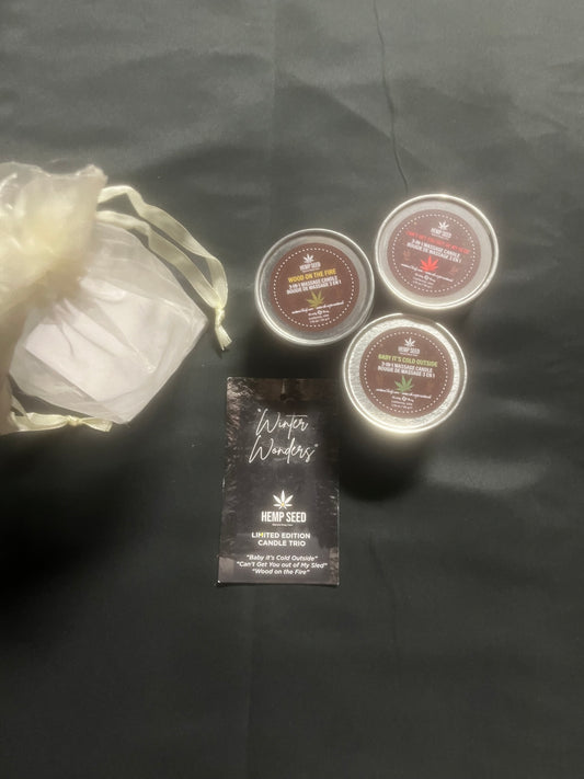 Hemp Seed Holiday Candle Trio in 1.75oz/50ml