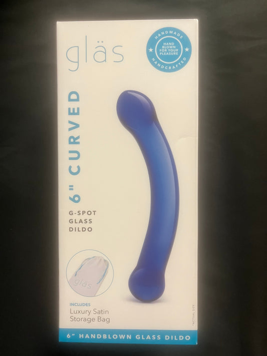 6 Inch Curved G-Spot Glass Dildo