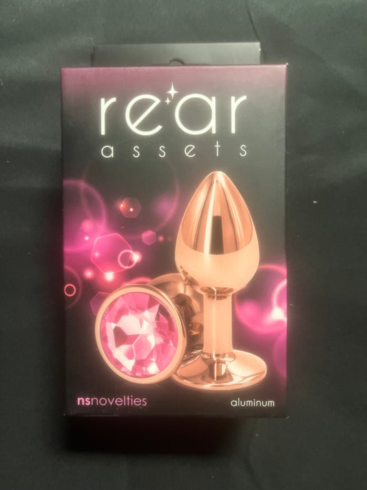 Rear Assets Small Aluminum Plug Rose Gold/Pink Gem