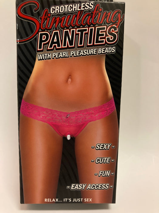 Stimulating Panties with Pearl Pleasure Beads Pink in S/M