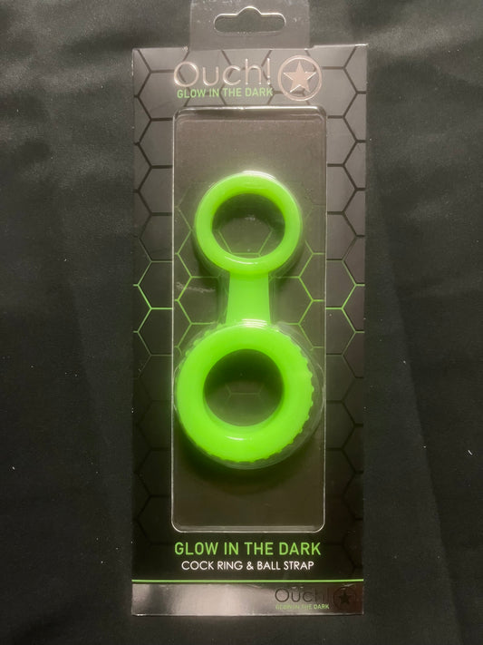 Ouch! Glow In The Dark Double Cock Ring