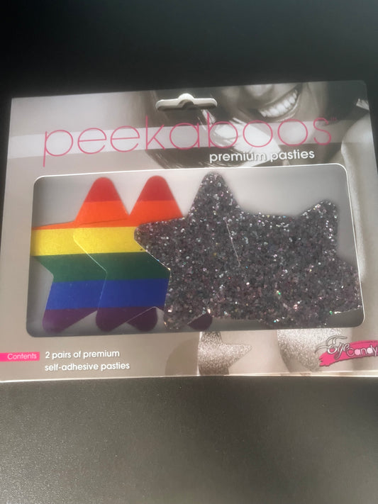 Pride and Rainbow Glitter Stars Nipple Pasties