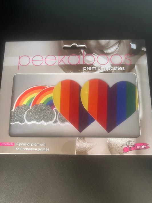 Pride Glitter Rainbows & Hearts Nipple Pasties