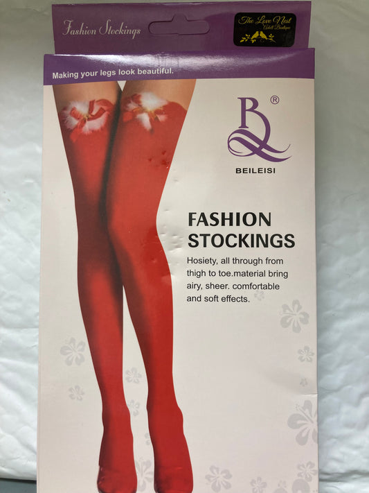 Christmas Thigh Highs with Bells and Bows