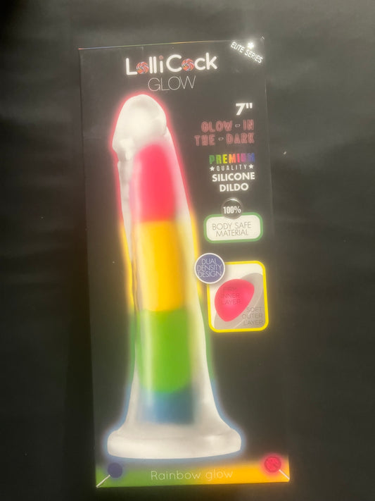 Lollicock Glow-in-the-Dark Rainbow Dildo