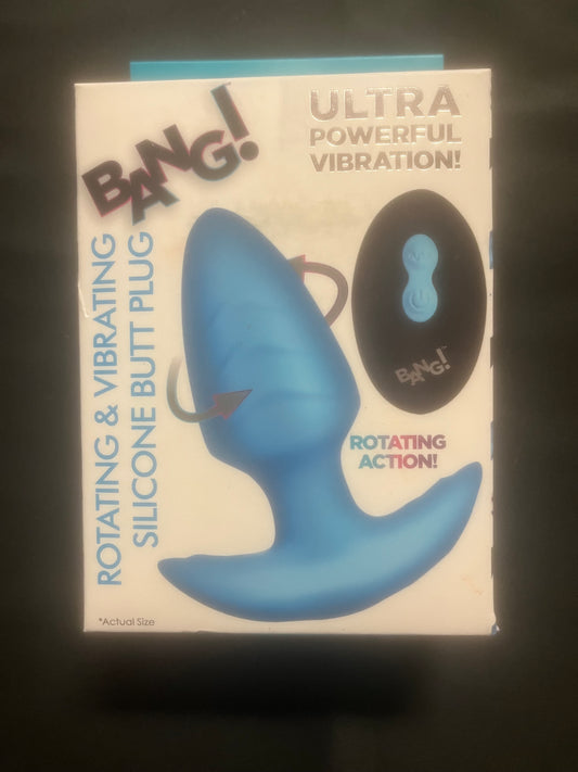 Bang! Rotating & Vibrating Butt Plug in Blue